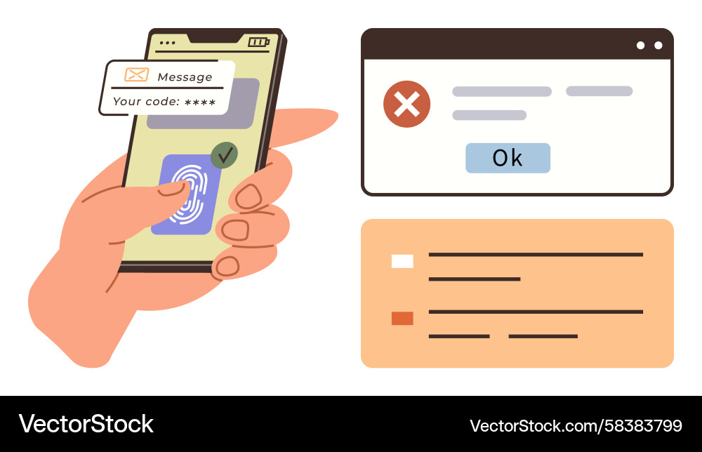 Smartphone Authentication Process Vector Image