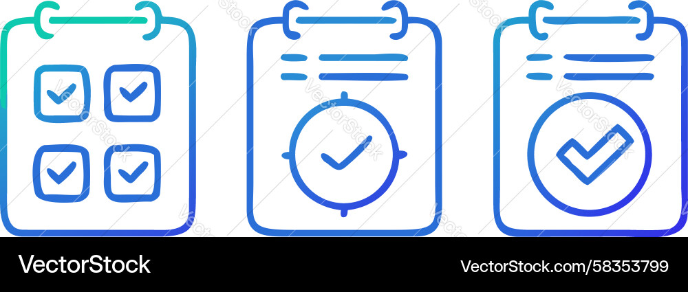 Task & Project Checklists Icons Vector Image
