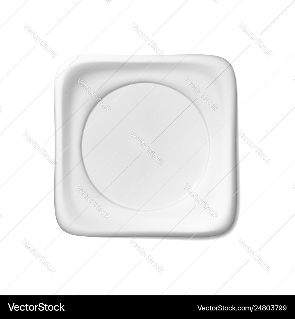 White square plate isolated object White square plate isolated object vector image