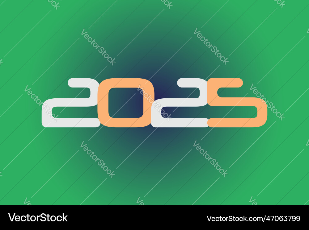 Year 2025 numeric typography text design Year 2025 numeric typography text design vector image