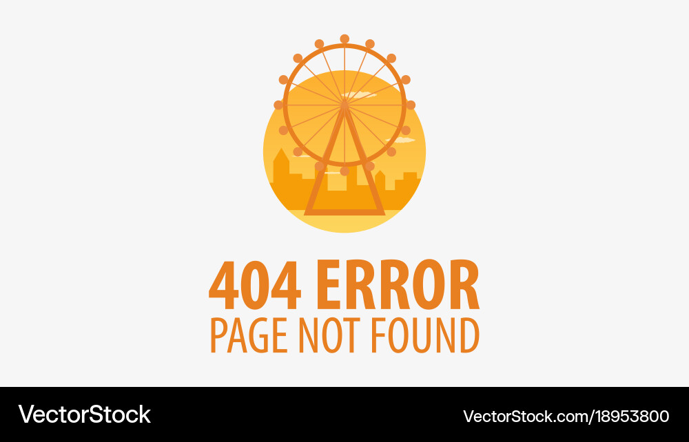 404 error page not found ui ux template vector image