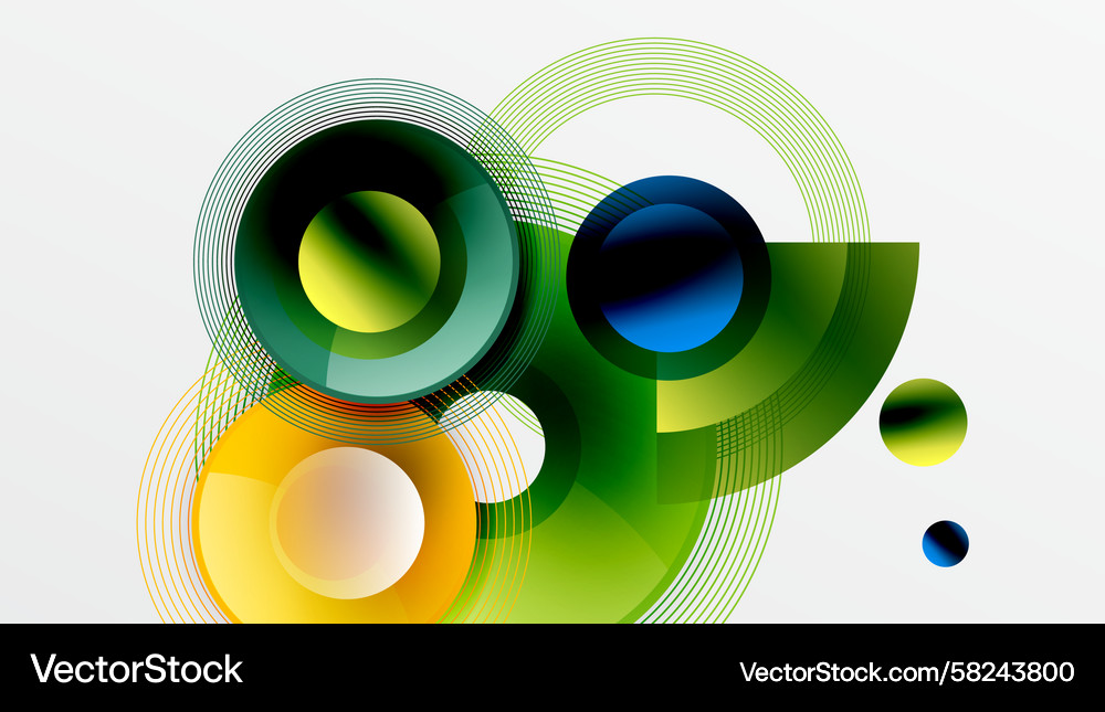 Abstract composition featuring overlapping Vector Image