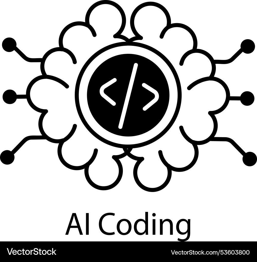 Ai coding vector image