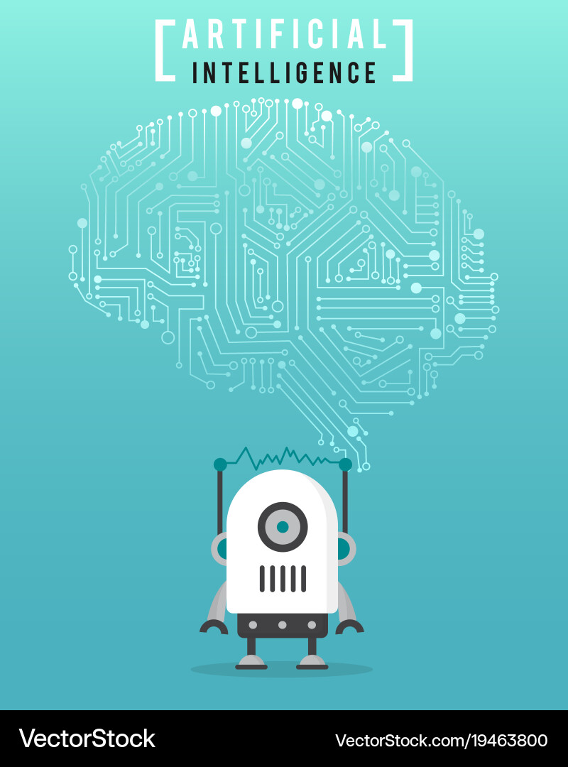 Artificial intelligence with high technology vector image