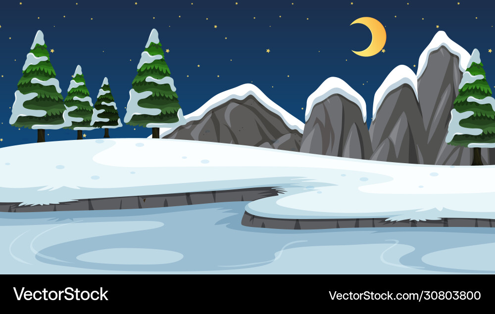 Background scene with snow in field Background scene with snow in field vector image