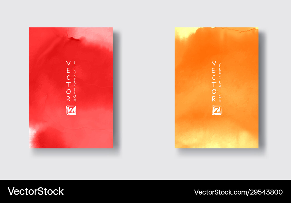 Card with hand drawn watercolor background set Card with hand drawn watercolor background set vector image