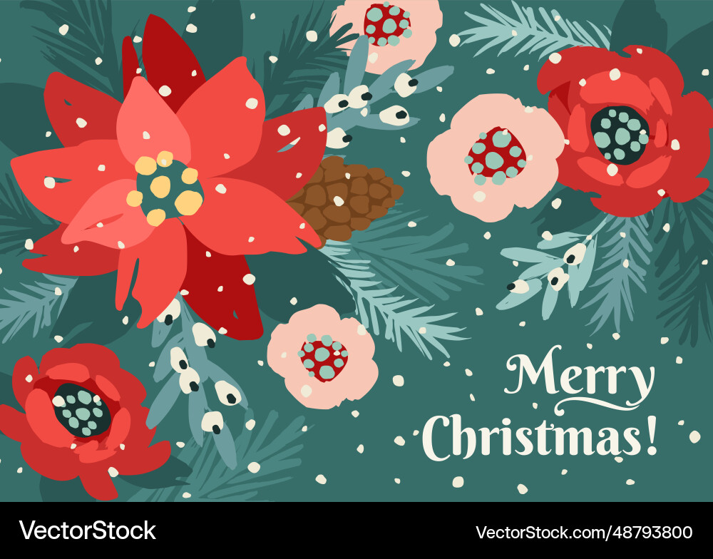 Christmas and happy new year card with white Christmas and happy new year card with white vector image