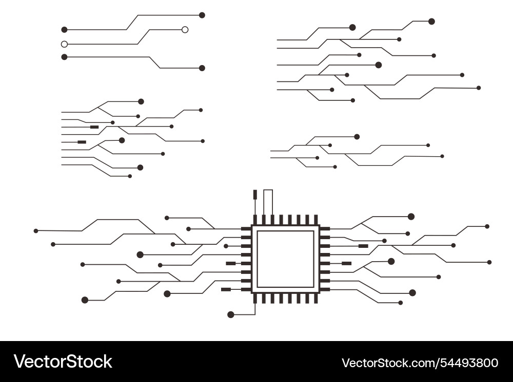 Circuit board line microchip software integrated Circuit board line microchip software integrated vector image