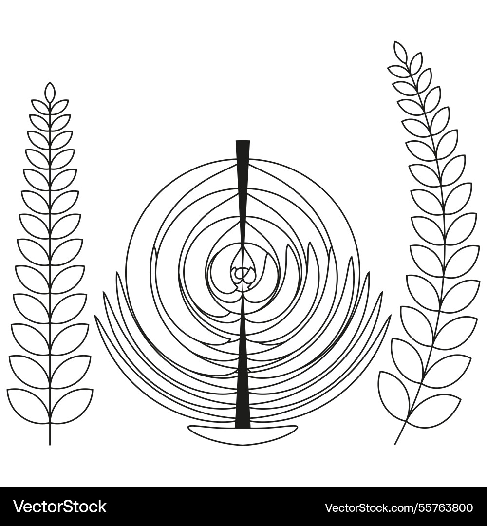 Circular abstract pattern botanical geometric Circular abstract pattern botanical geometric Vector Image