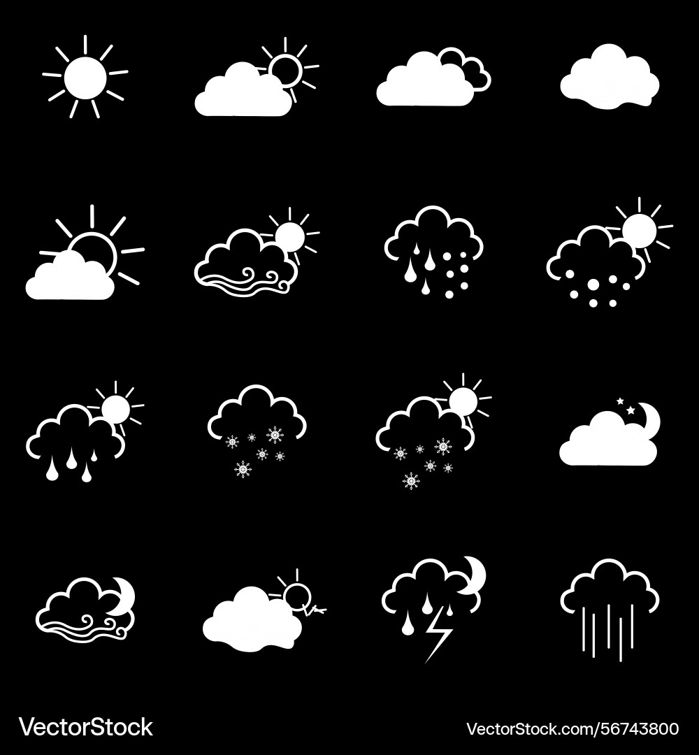 Clouds icons set of in different form Vector Image