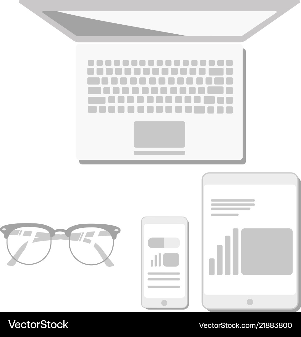 Computer notebook with business Computer notebook with business Vector Image