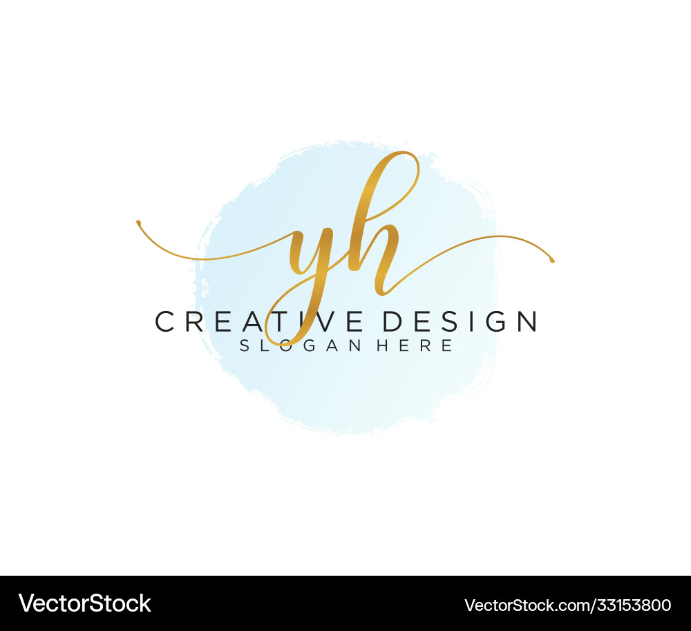 Elegant Initial Logo - Watercolor Style Vector Image