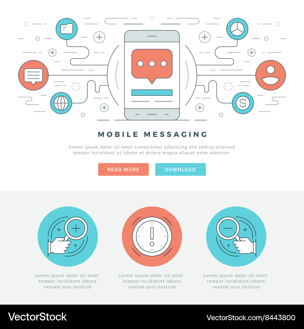 Flat line business concept web site header vector image