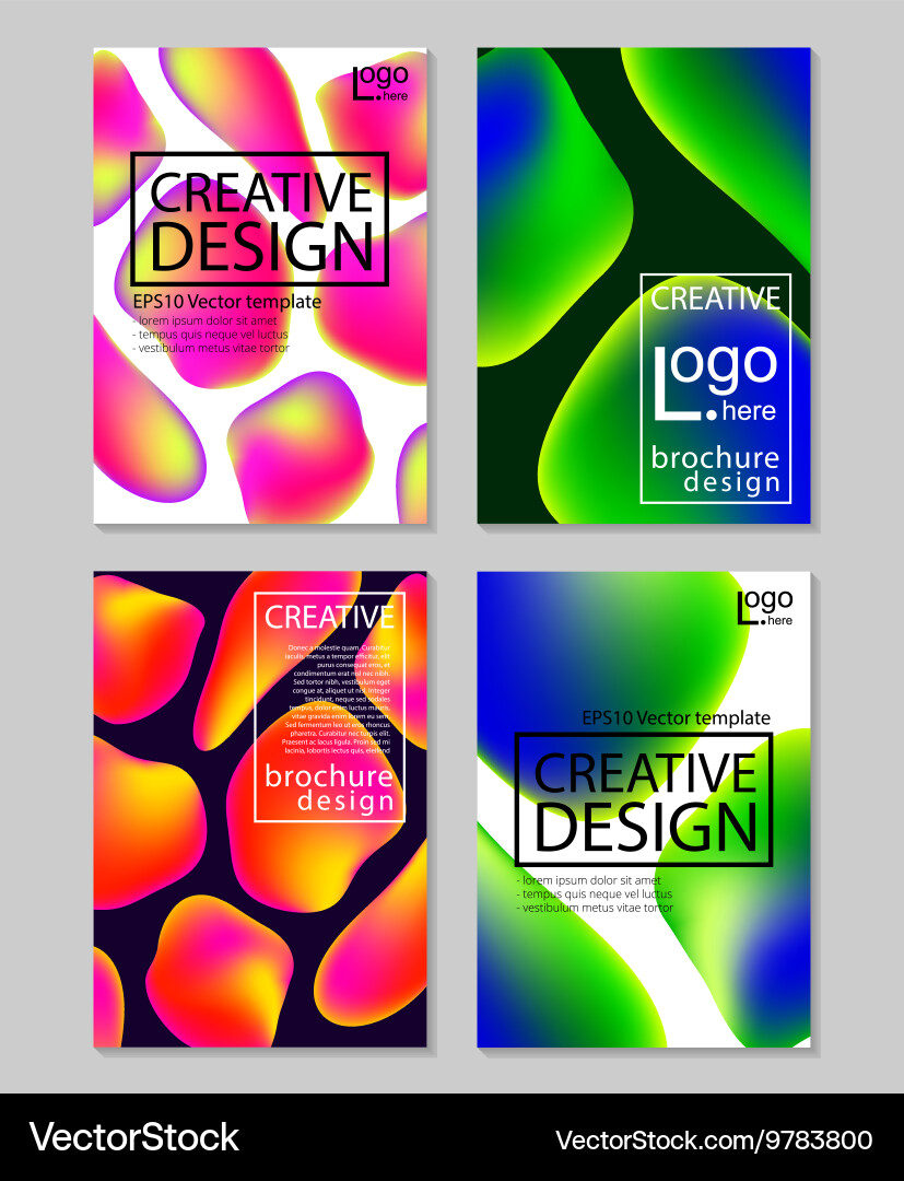 Fluid colors backgrounds set holographic effect Vector Image