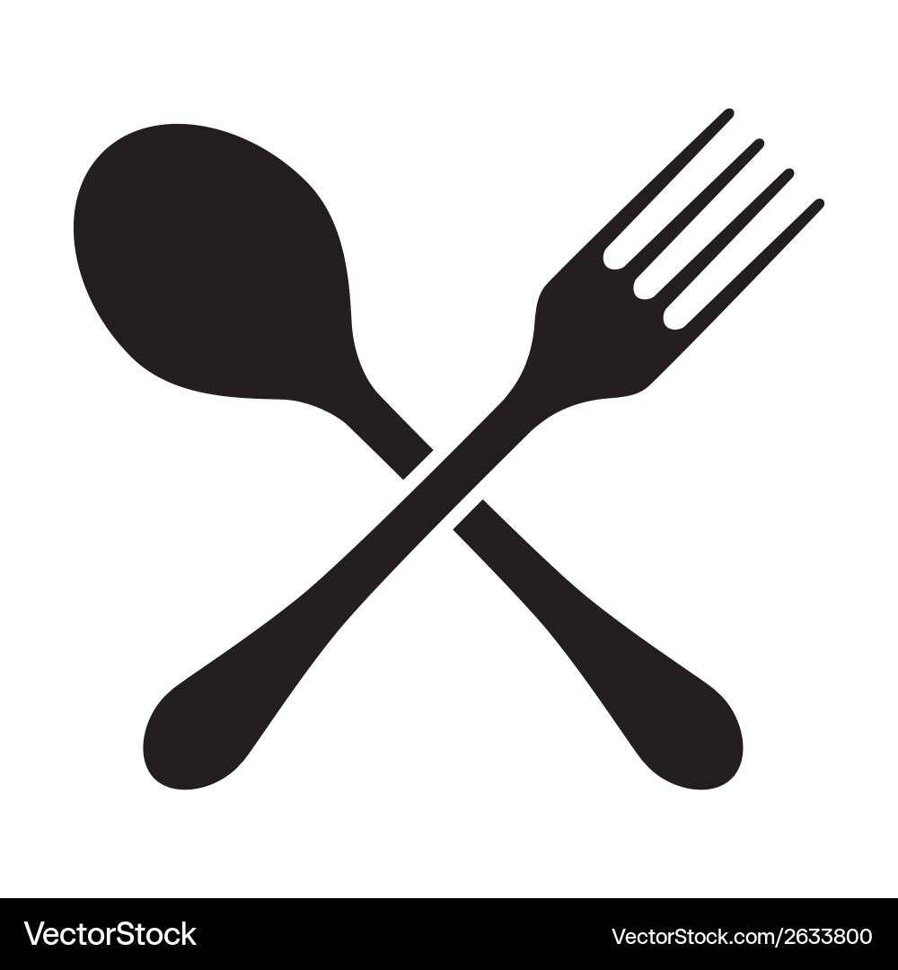 Fork and spoon isolated vector image