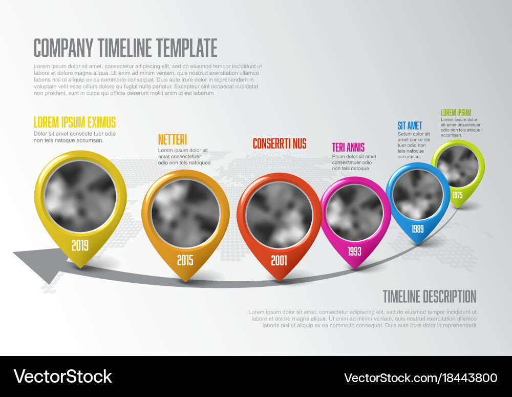 Infographic timeline template with pointers vector image