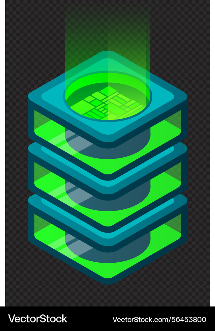Isometric database futuristic server Isometric database futuristic server Vector Image