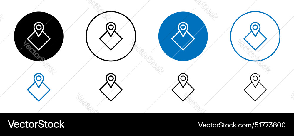 Land layer location icon set black filled Vector Image