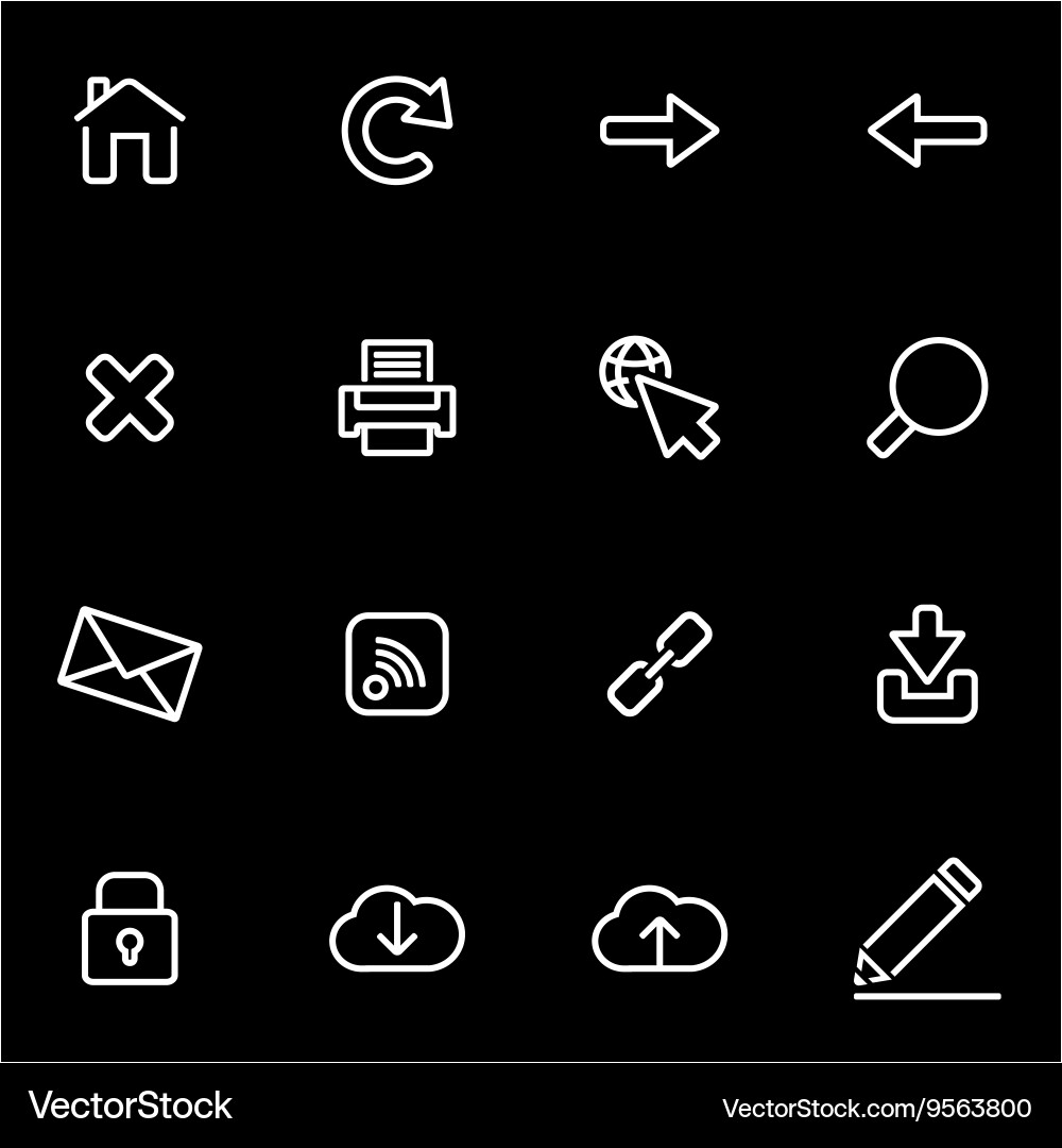 Line web icon set vector image