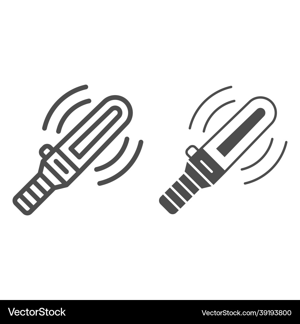 Manual security metal detector line and solid icon Vector Image