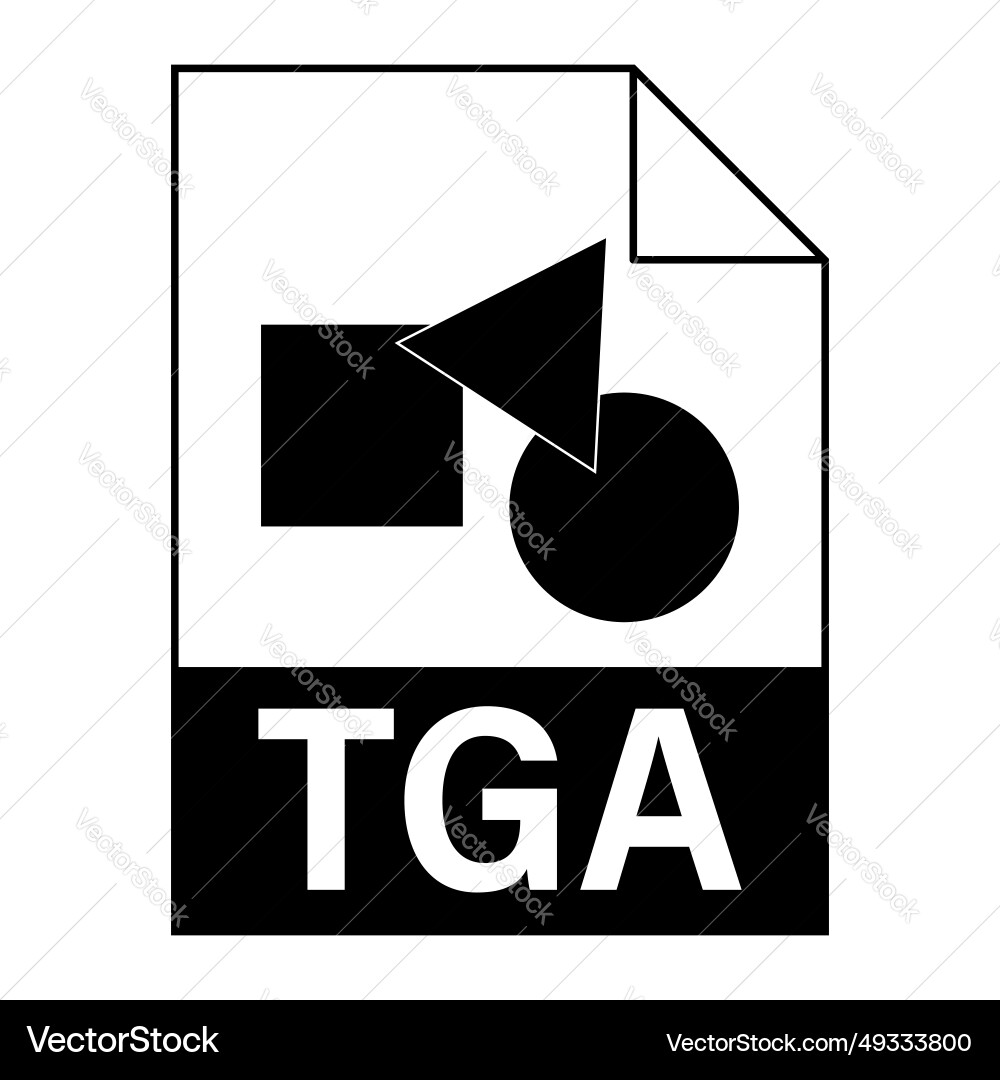 Modern flat design of tga file icon for web Modern flat design of tga file icon for web Vector Image