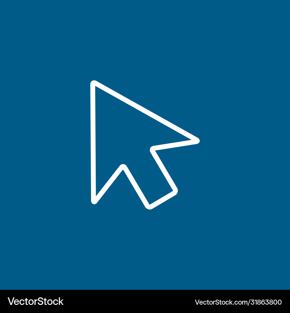 Mouse cursor line icon on blue background Mouse cursor line icon on blue background vector image