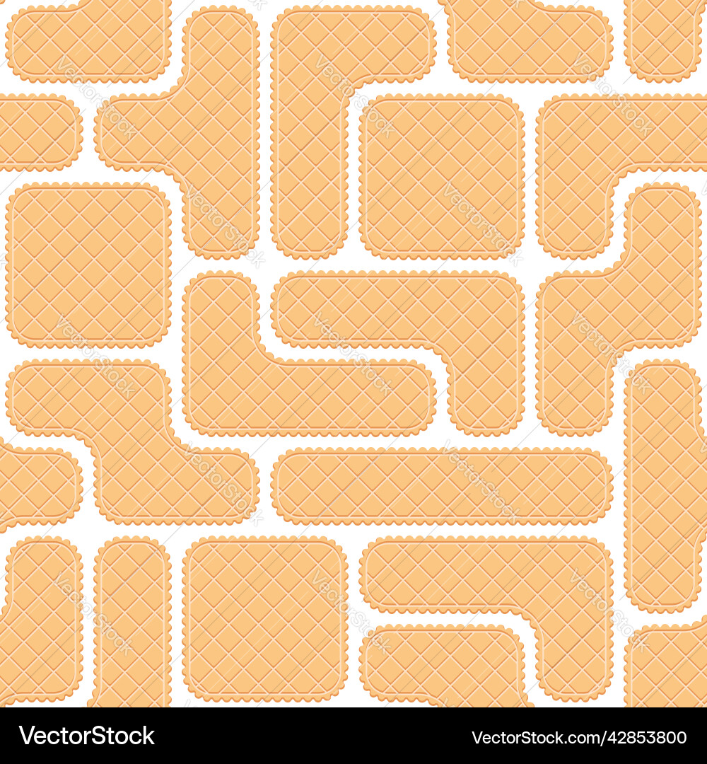 Seamless pattern with puzzles of cookies wafer Vector Image