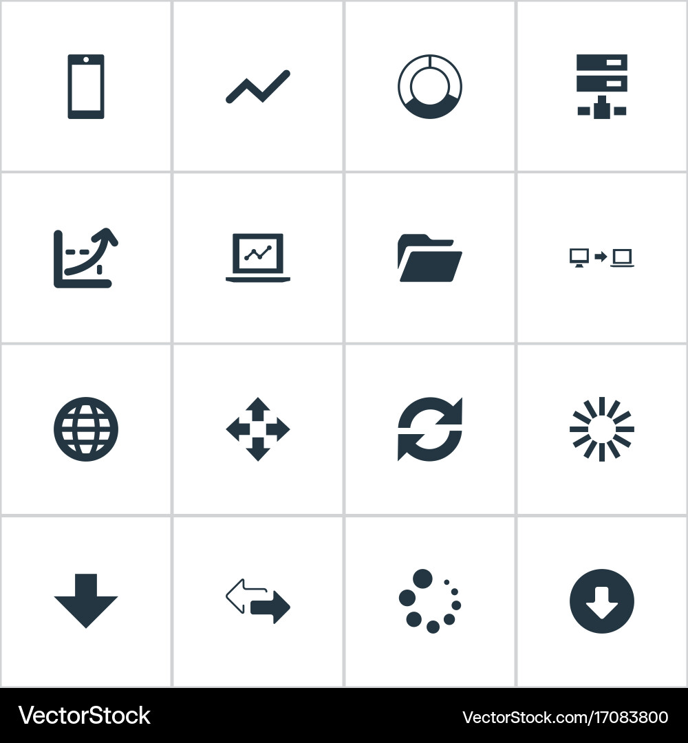 Set of simple analysis icons vector image