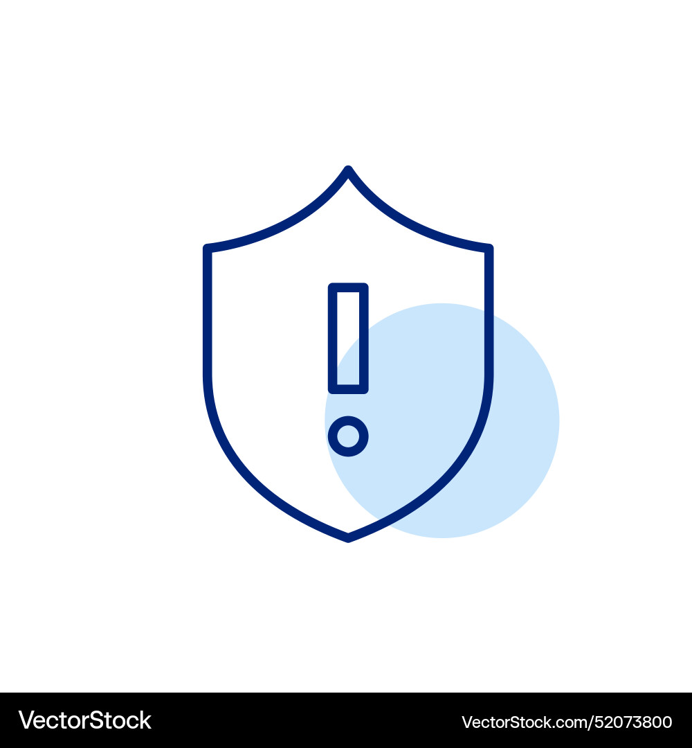 Shield and exclamation mark security warning Shield and exclamation mark security warning Vector Image