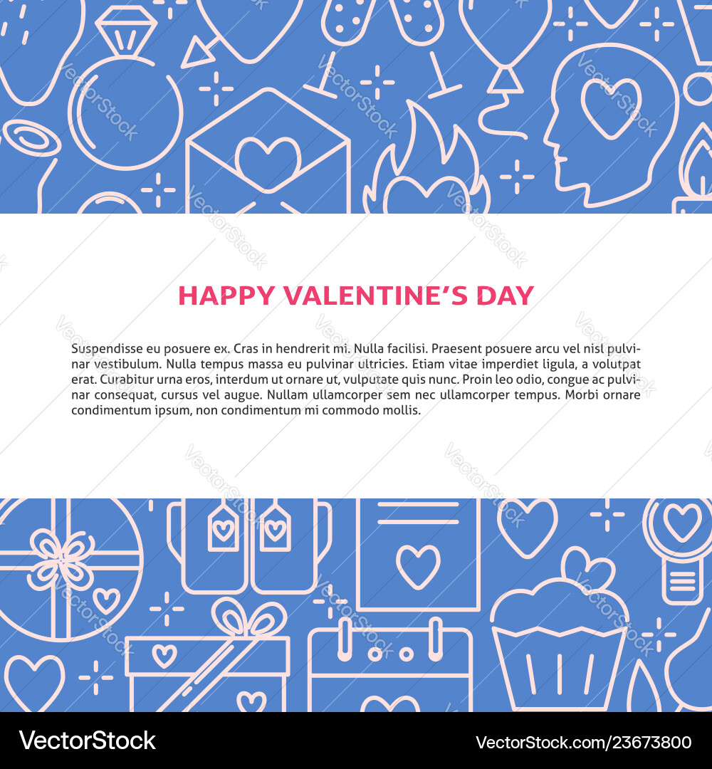 Valentinstag Konzept Banner mit Liebessymbolen Valentinstag Konzept Banner mit Liebessymbolen vektorbild