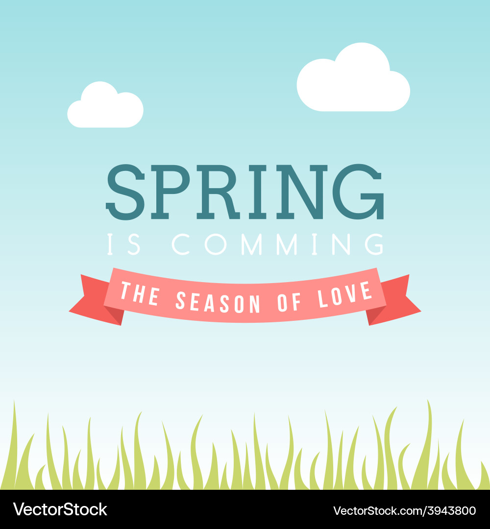 With template text hello spring creative de vector image
