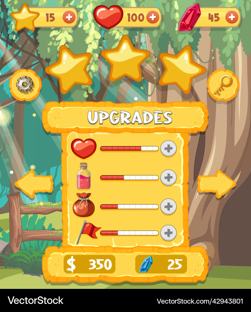 A game background template with elements vector image