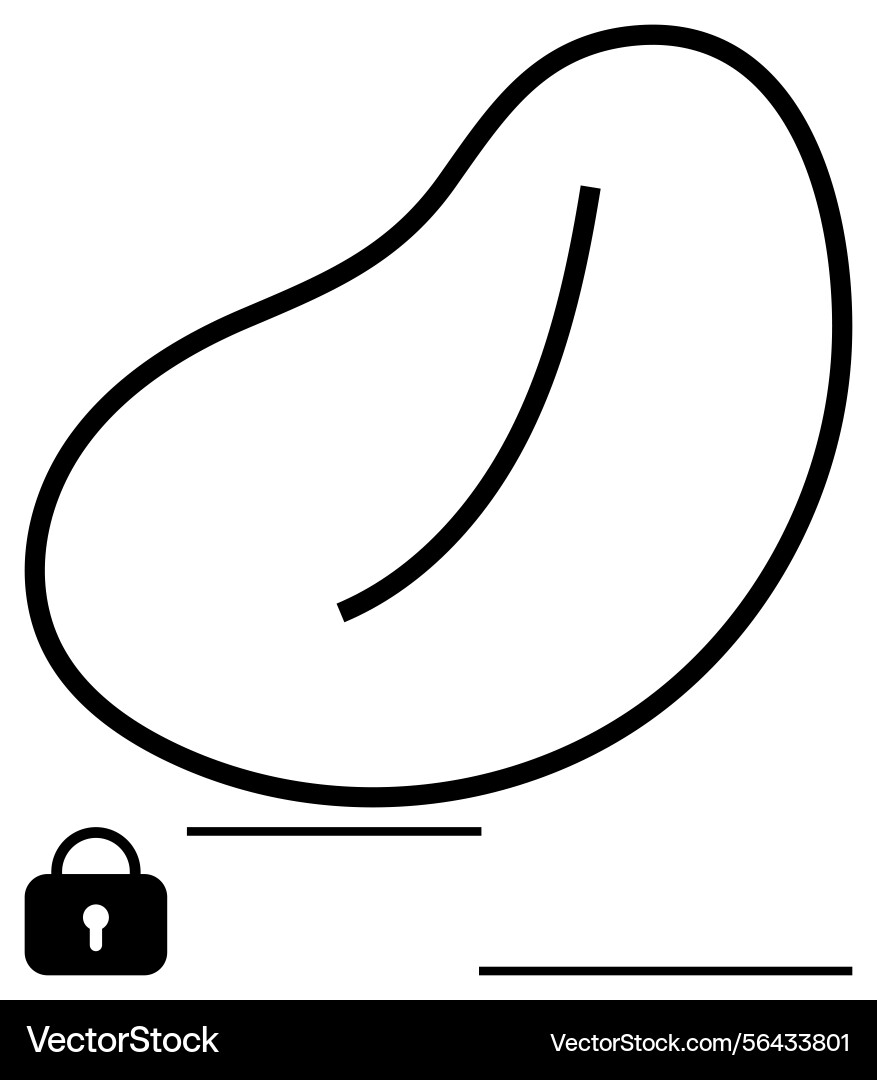 Abstract bean shape with padlock signifying Abstract bean shape with padlock signifying vector image