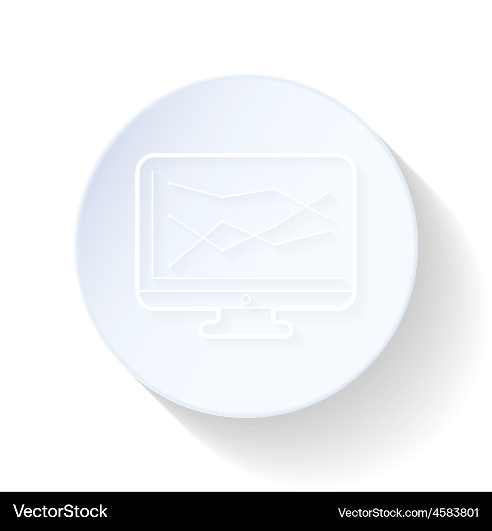 Analytical graph display thin lines icon vector image