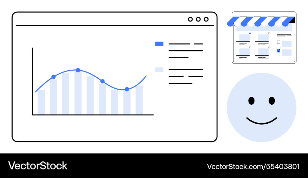 Analyzing business performance metrics Analyzing business performance metrics vector image