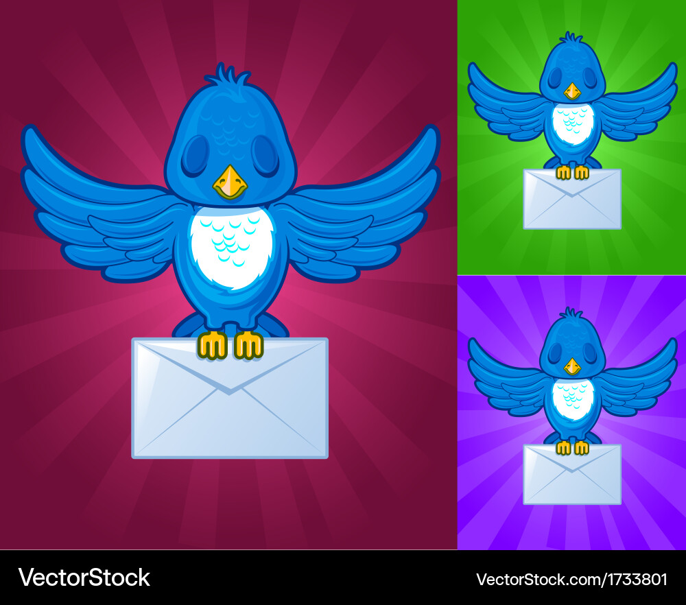 Bird with messages Vector Image