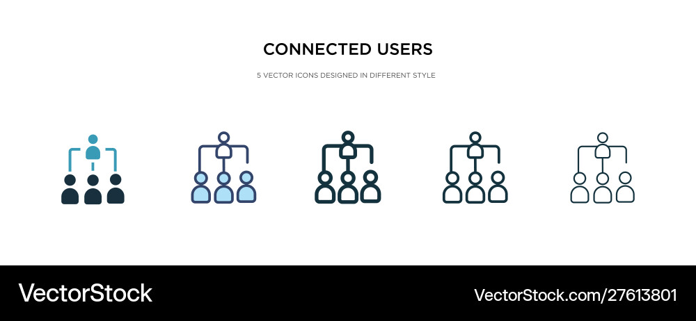 Connected users in flow chart icon different Connected users in flow chart icon different vector image