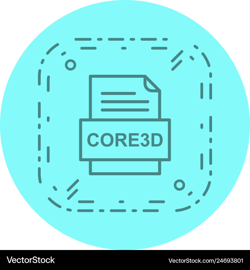 Core3d file document icon Vector Image
