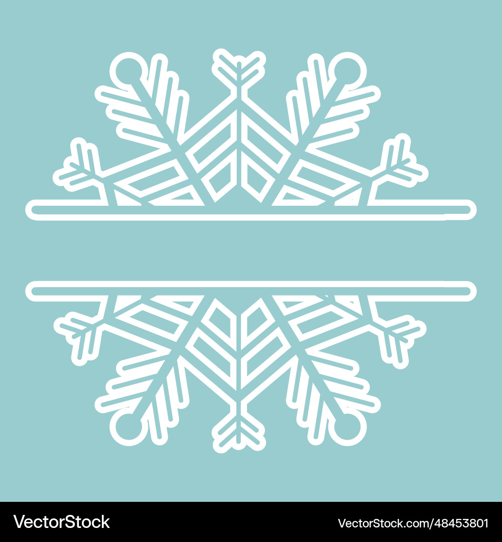Decoration snowflake frame monogram for text Decoration snowflake frame monogram for text vector image