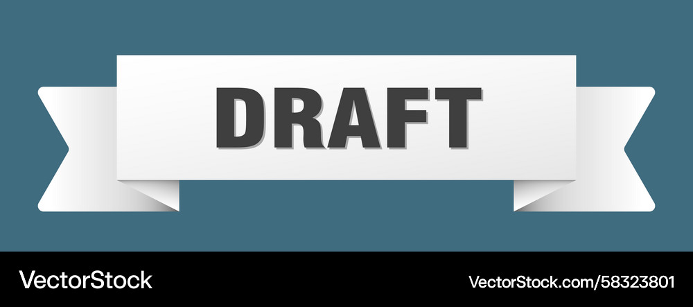 Draft ribbon isolated on transparent background Vector Image