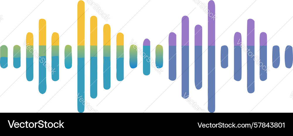 Dynamic audio waves voice music visualizer Vector Image