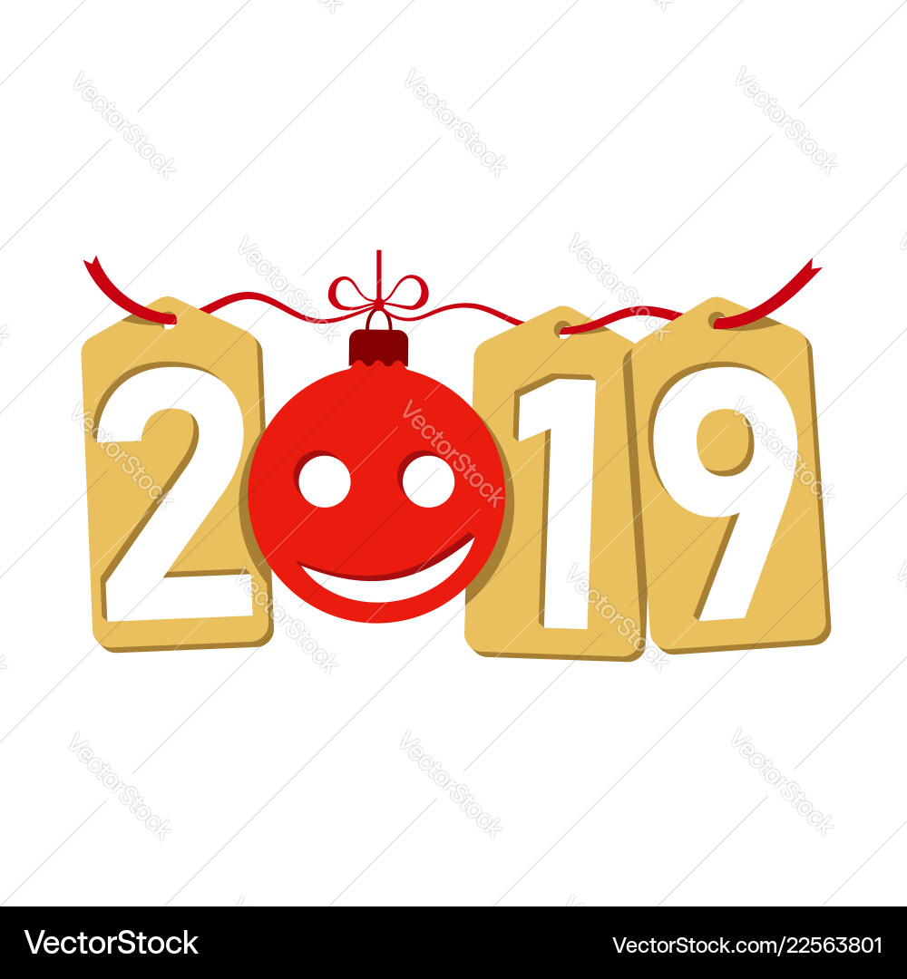 Happe new year gold background isolated 2019 Happe new year gold background isolated 2019 vector image