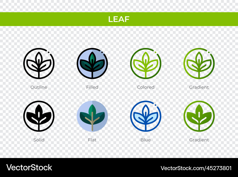 Leaf icon in different style icons designed Leaf icon in different style icons designed vector image