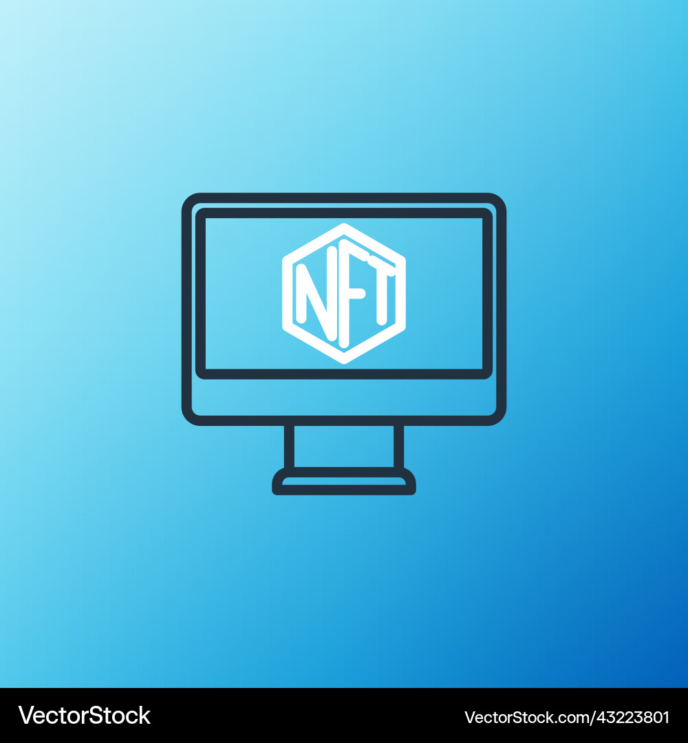 Line monitor with art store app icon isolated Line monitor with art store app icon isolated vector image