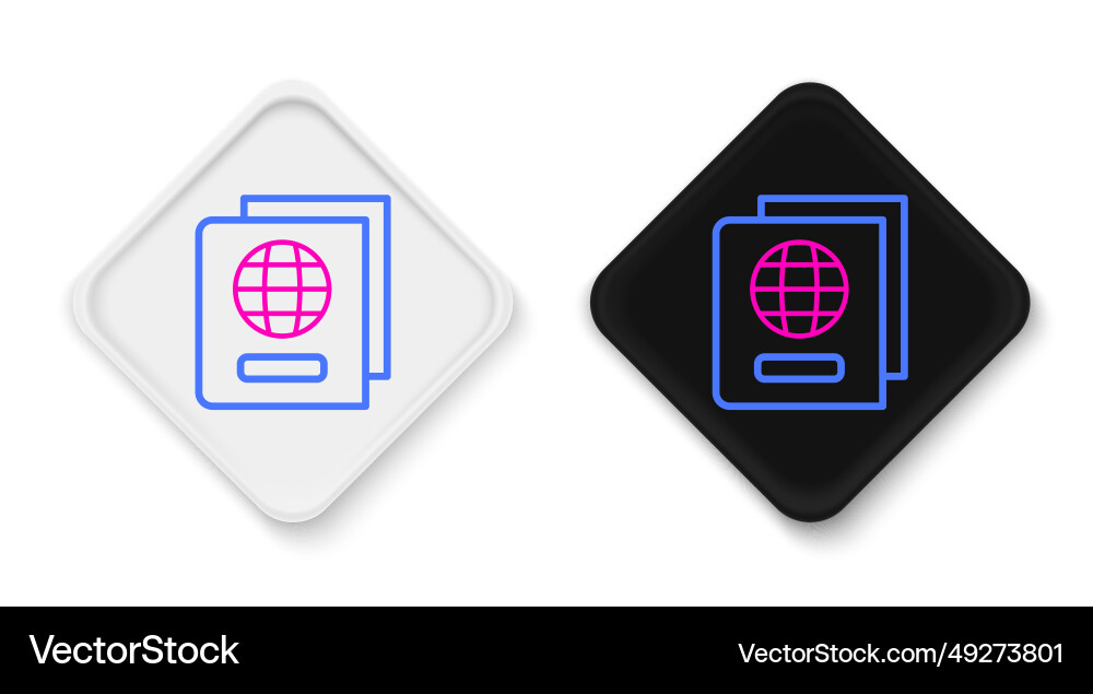 Line passport with biometric data icon isolated Line passport with biometric data icon isolated vector image