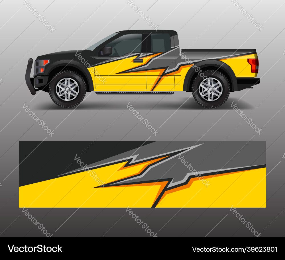 Offroad Pickup Truck Wrap Vector Image