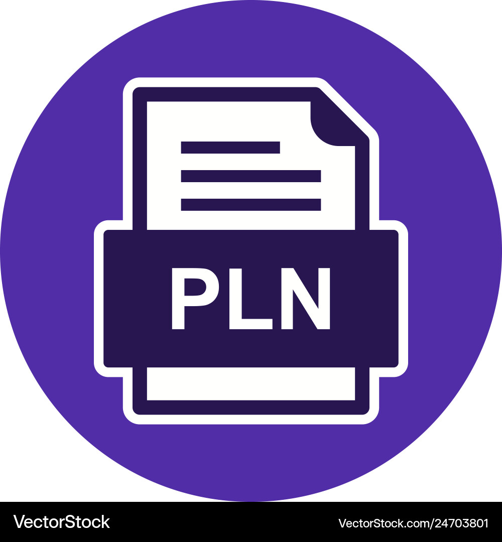 Pln file document icon vector image