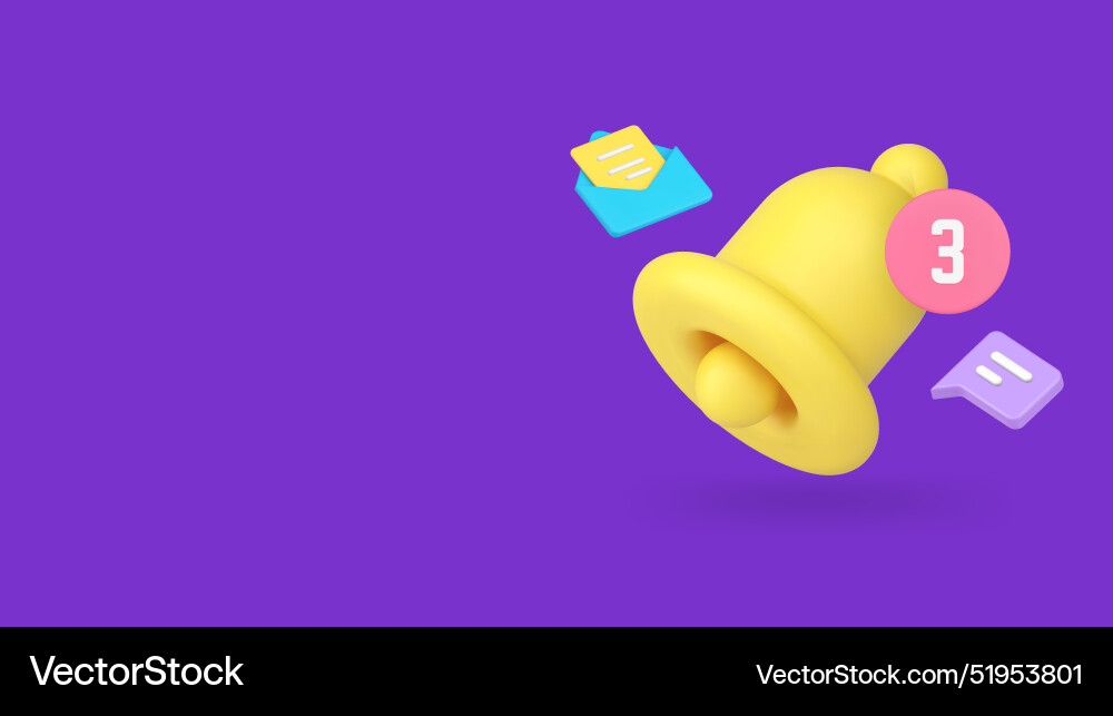 Ring bell incoming notification with number Vector Image