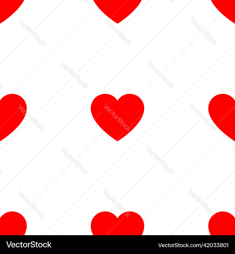 Seamless repeatable heart shape icon pattern vector image