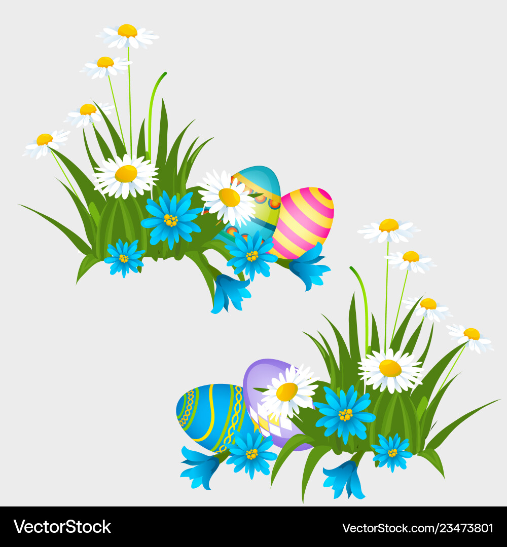 Set of colorful easter eggs with patterns isolated Set of colorful easter eggs with patterns isolated vector image